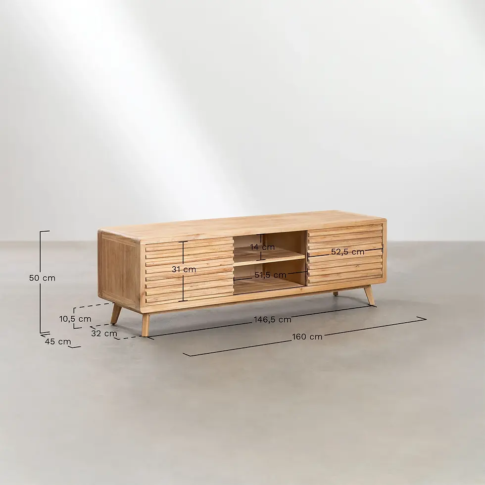 Miniature : Meuble télé en bois avec 2 portes coulissantes 160 cm