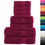 Miniature : Ensemble de 8 serviettes 600 g/m²- Rouge Bordeaux SIAM