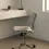 Miniature : Chaise de bureau à roulettes en tissu gris clair
