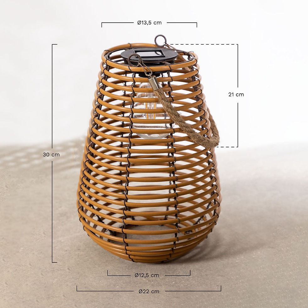 Miniature : lanterne solaire en rotin synthétique