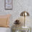 Miniature : lampe de table forme champignon en métal doré et socle en marbre