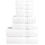 Thumbnail: Ensemble de 8 serviettes Tailles assorties blanches densité 600 g/m²
