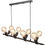 Miniature : suspension horizontale fer noir 8 douilles orientables