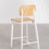 Thumbnail: tabouret hauateur 67 cm en placage de chêne et métal blanc