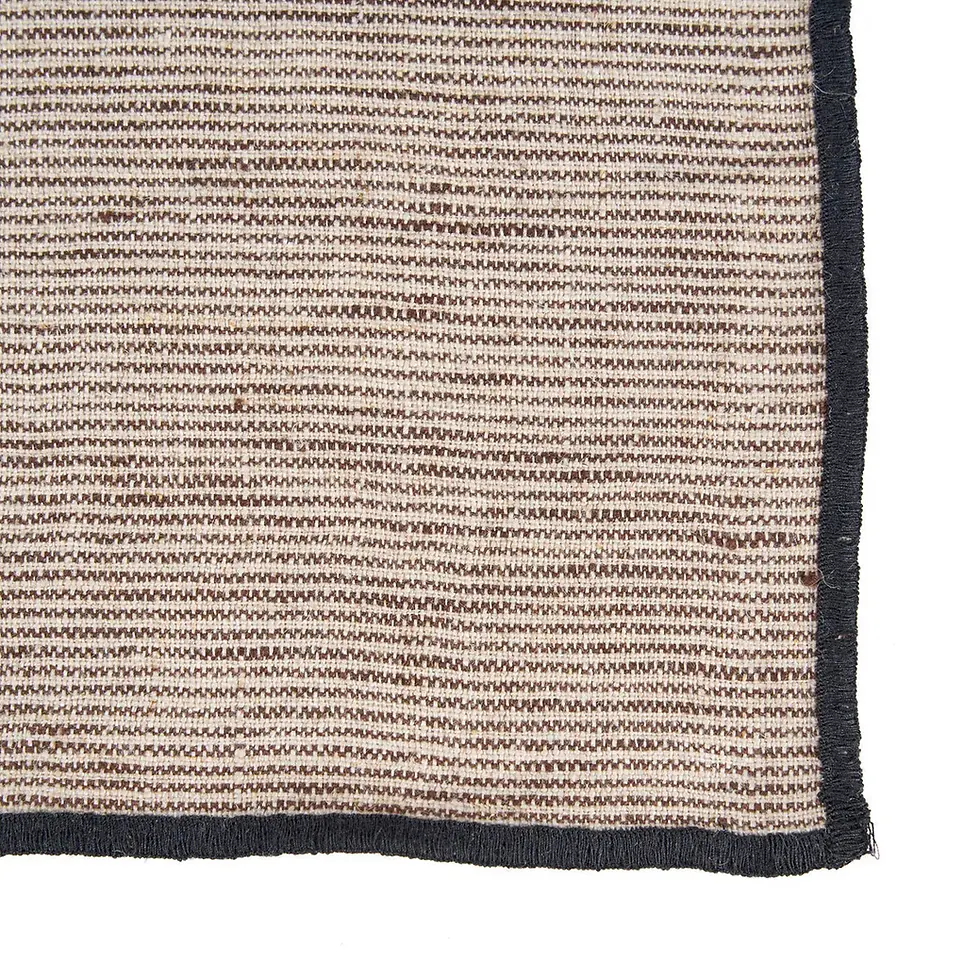 Miniature : Serviette de table en lin naturel et noir