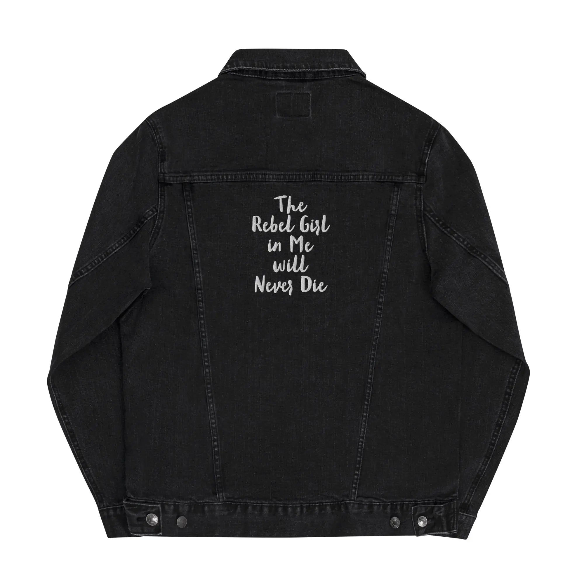 Veste en jean noir the Rebel Girl in Me Will Never Die