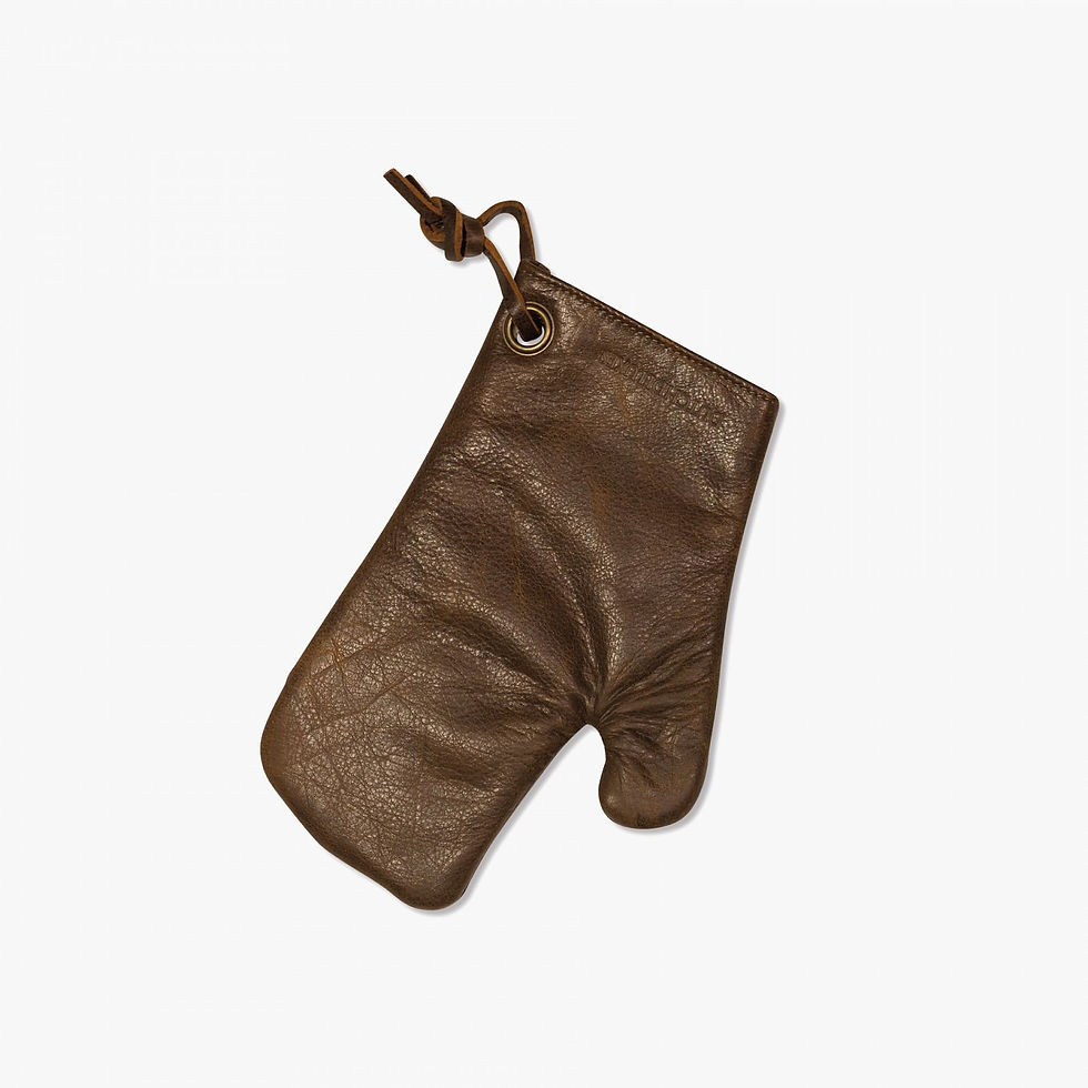 Miniature : Gant de cuisine en cuir marron foncé