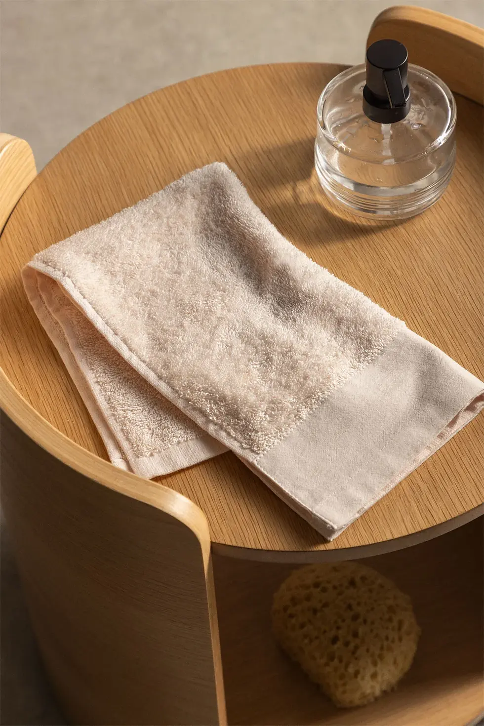 Miniature : Serviette en coton et lin rose pâle MARKEL