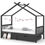 Thumbnail: Lit en bois gris anthracite en forme de cabane avec 2 tiroirs sur roulettes