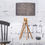 Miniature : lampe de table en bambou et lin gris foncé