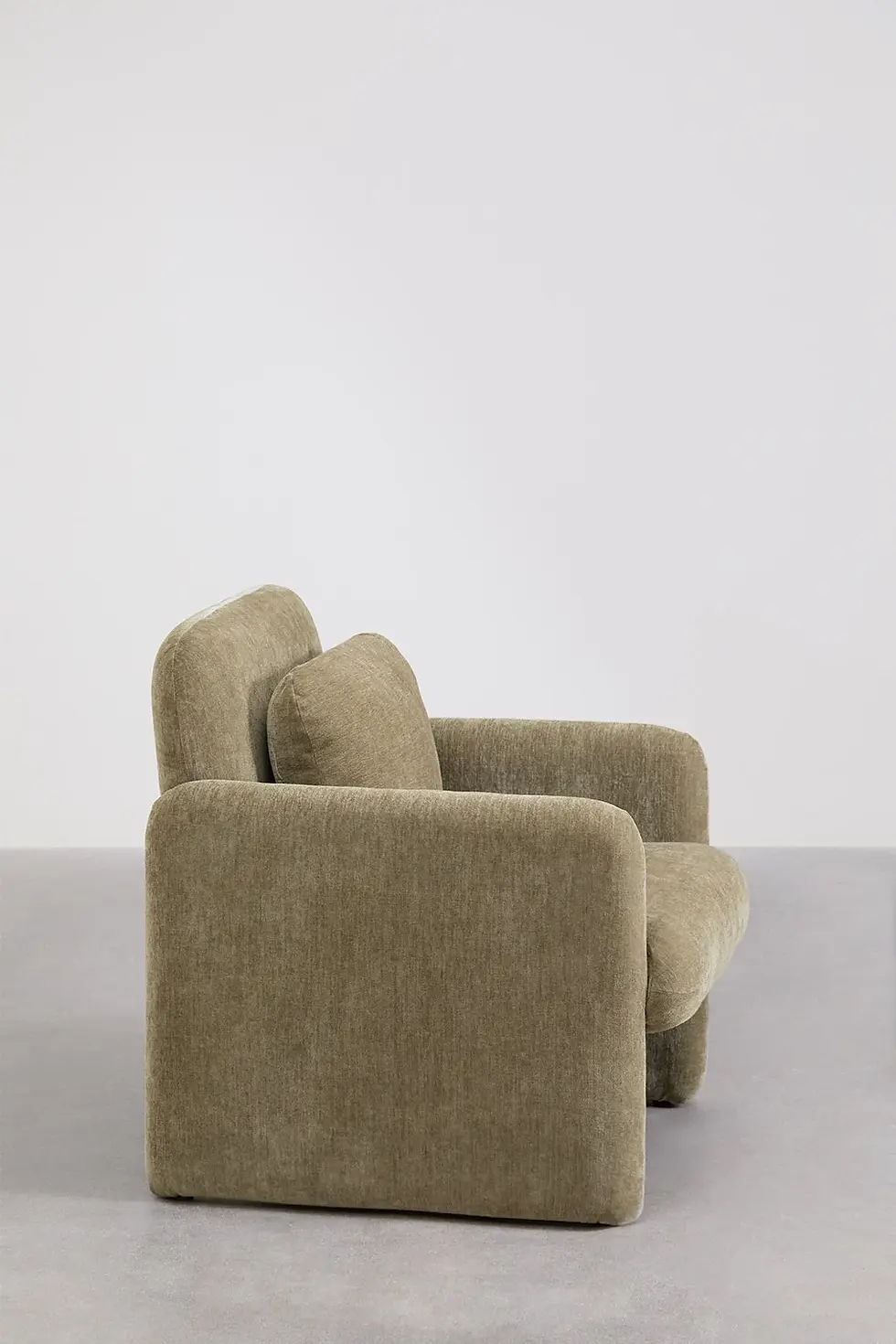 Miniature : Fauteuil en velours chenille vert sauge