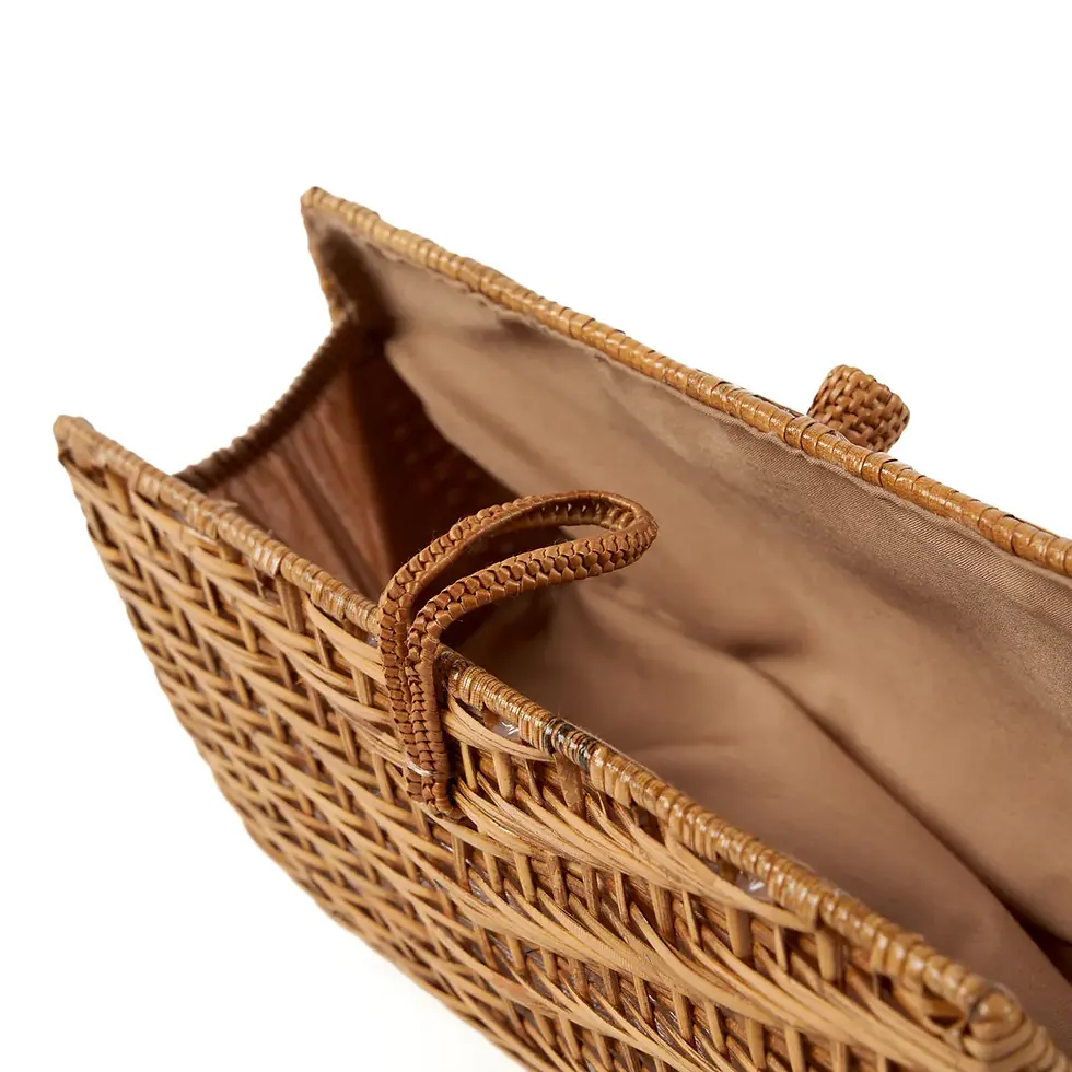 Miniature : Sac pochette en rotin tressé naturel