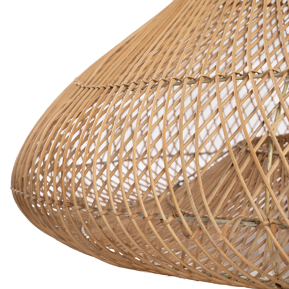 Miniature : suspension en rotin en forme de cloche diamètre 75 cm