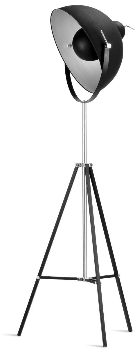 Lampadaire style projecteur de cinéma en métal noir