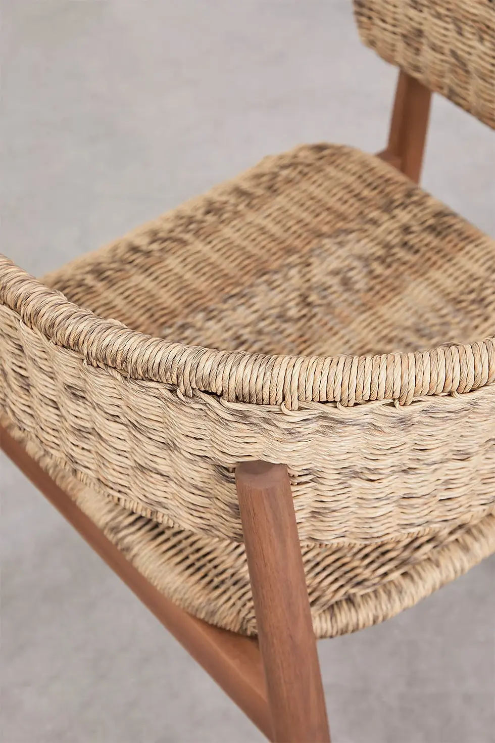 Miniature : Chaise de jardin avec accoudoirs en bois d'acacia et rotin synthétique