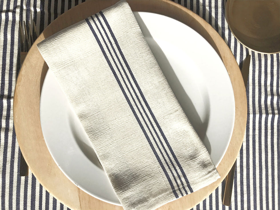 Miniature : serviette de table en 100% coton teinte à la main