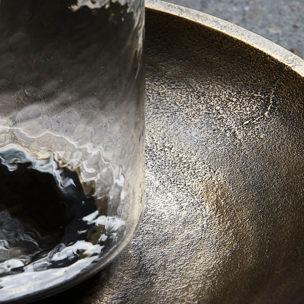 Miniature : grand photophore laiton antique et verre house doctor