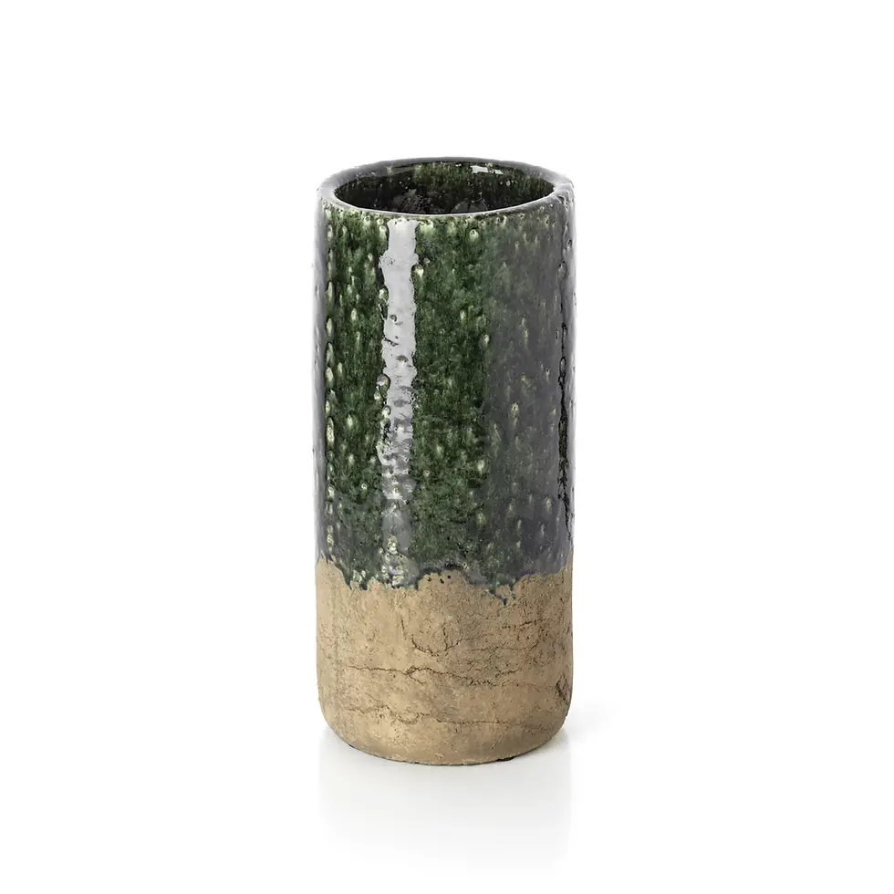 Vase en grés vert
