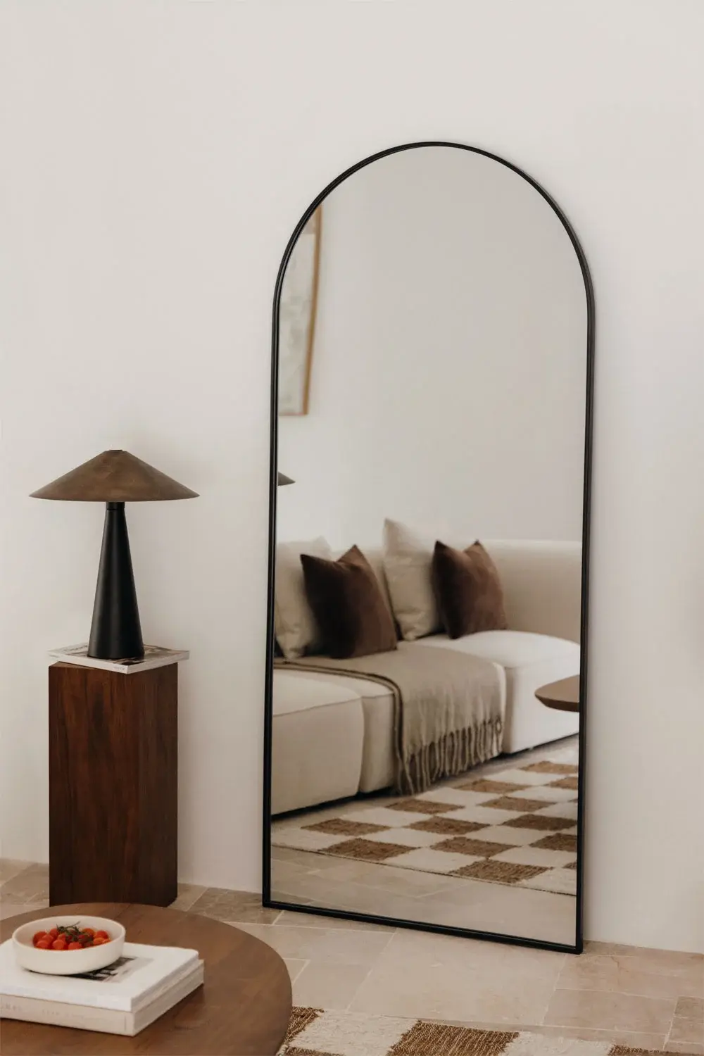 Miroir mural en aluminium noir