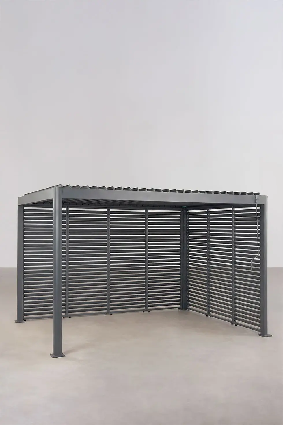 Miniature : Pergola bioclimatique avec lames et panneaux en aluminium gris