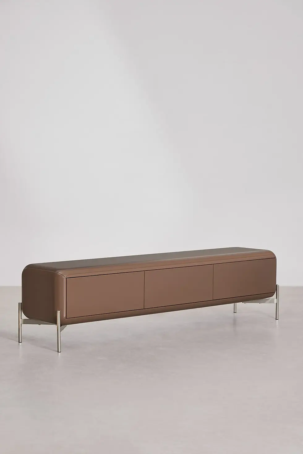 Miniature : Meuble TV 180cm en MDF laque brun