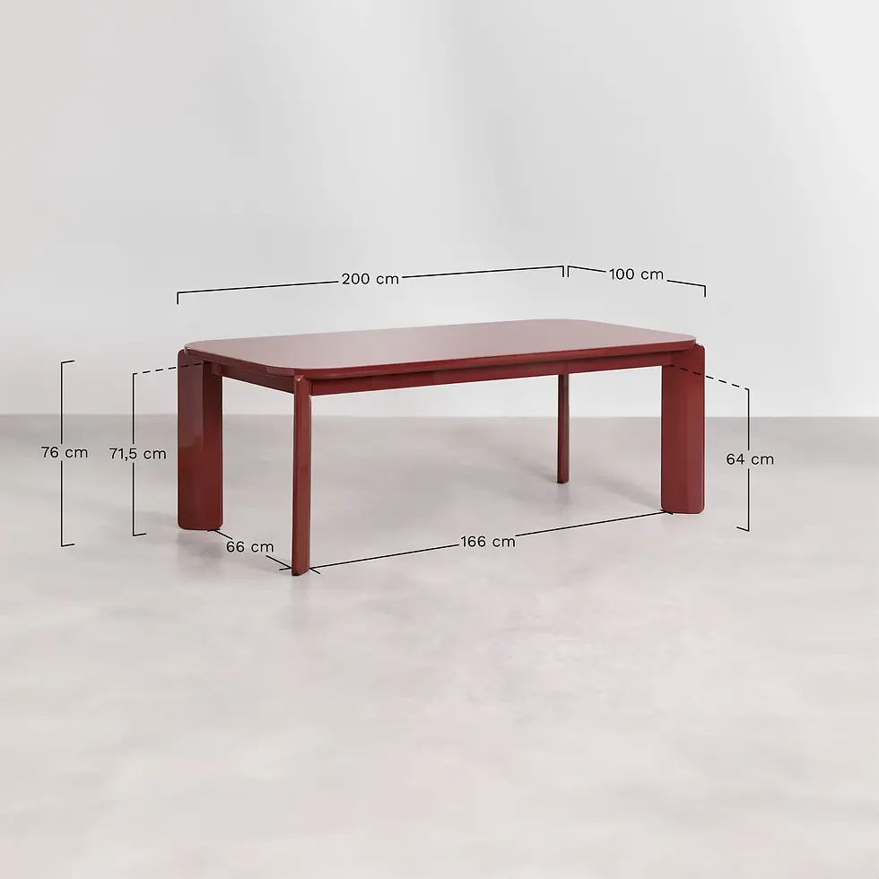 Miniature : Table de salle à manger rectangulaire 200x100 cm blanc crème brillante