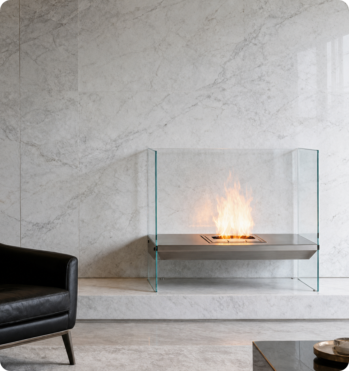Three-Side Glass Ethanol Fireplace