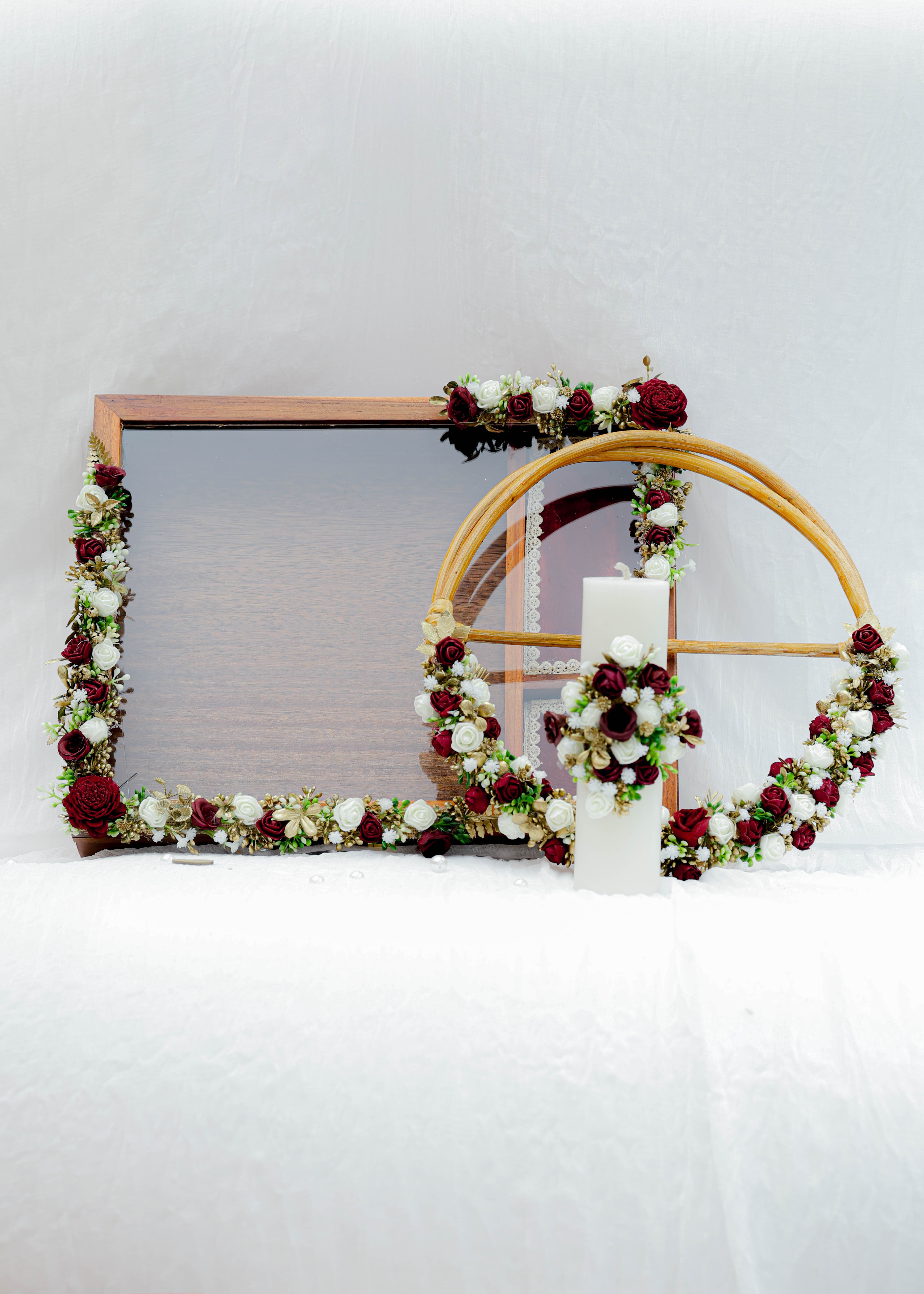 Burgundy Rose Manthrakodi 3in1 Wooden Box Set