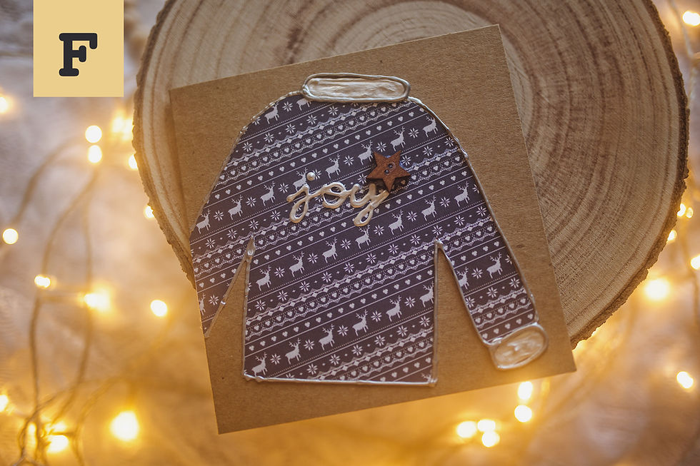 Christmas Card - 'JOY' Fairisle Sweater