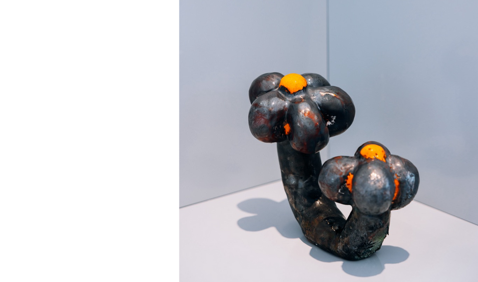 Handcrafted Raku porcelain ceramic sculpture Blooms by KISO Design