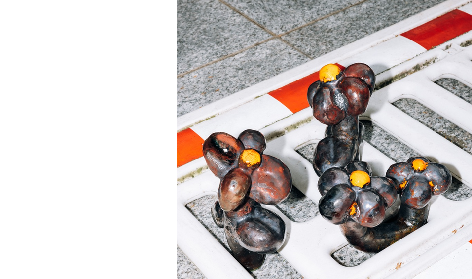 Handcrafted Raku porcelain ceramic sculpture Blooms by KISO Design