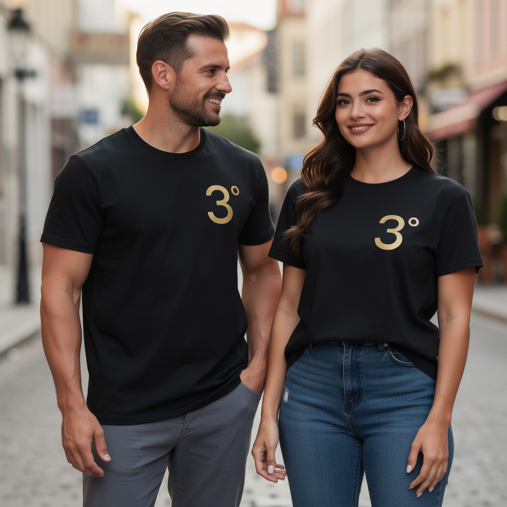 Minimal Gold Elevation Graphic Tee | 3Degrees Premium Streetwear – Unisex