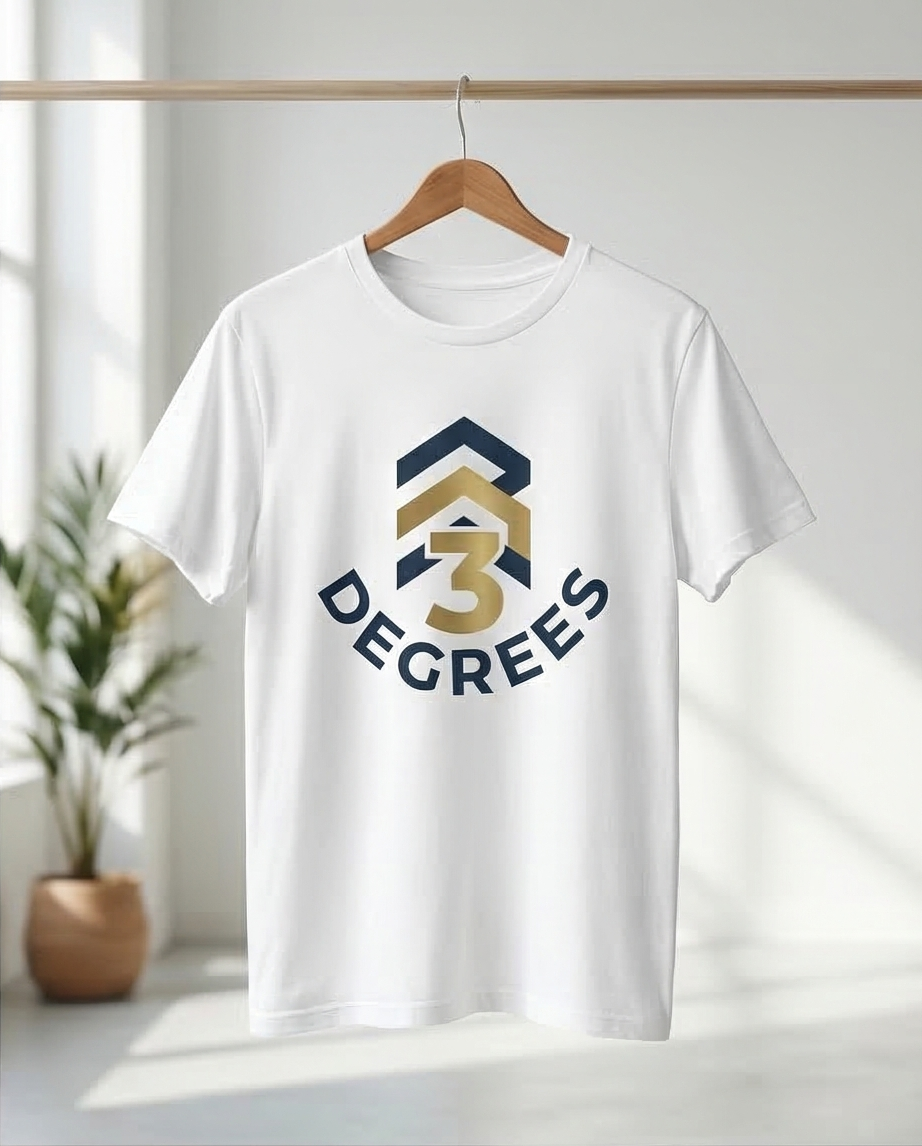 Thumbnail: Gold Elevation Premium Graphic T-Shirt | 3Degrees Streetwear Statement – Unisex