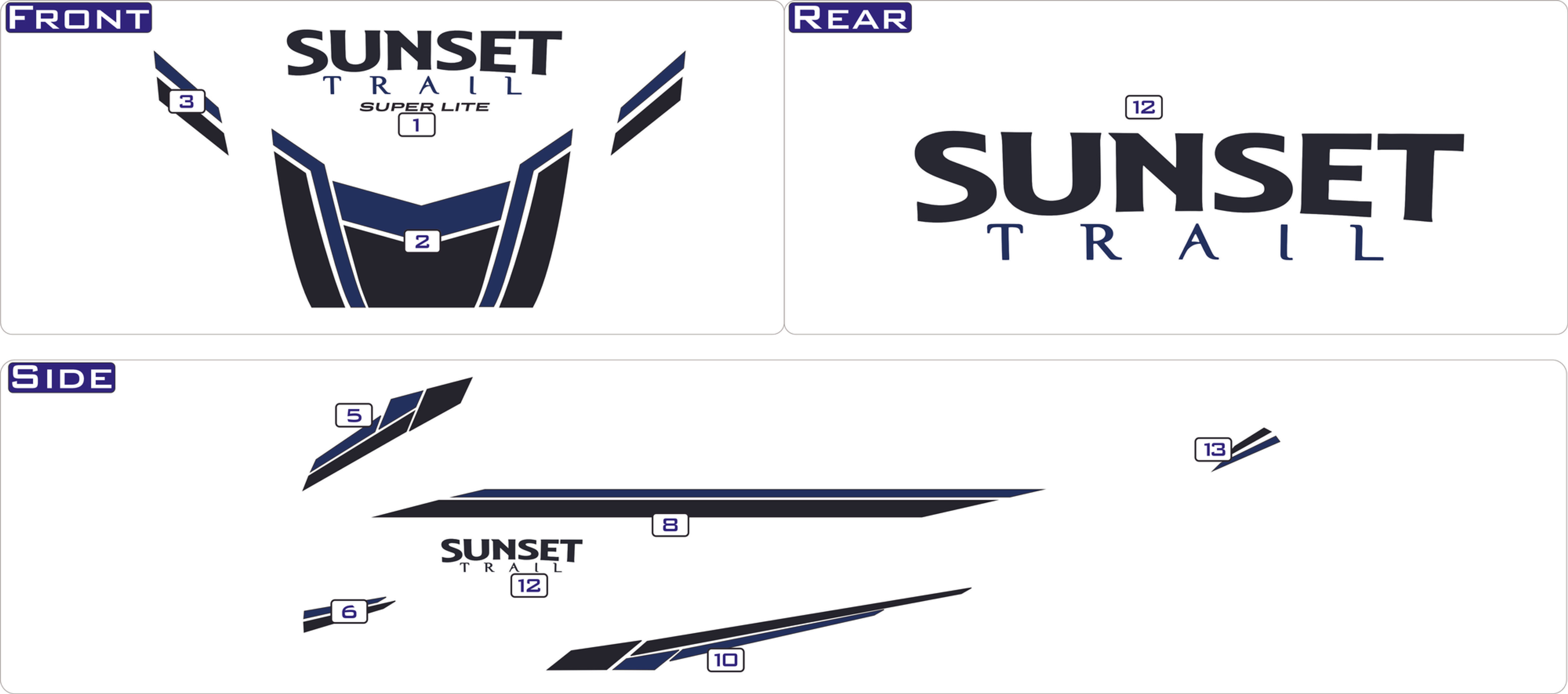 COMPLETE DECAL KIT - 2020 Sunset Trail Travel Trailer