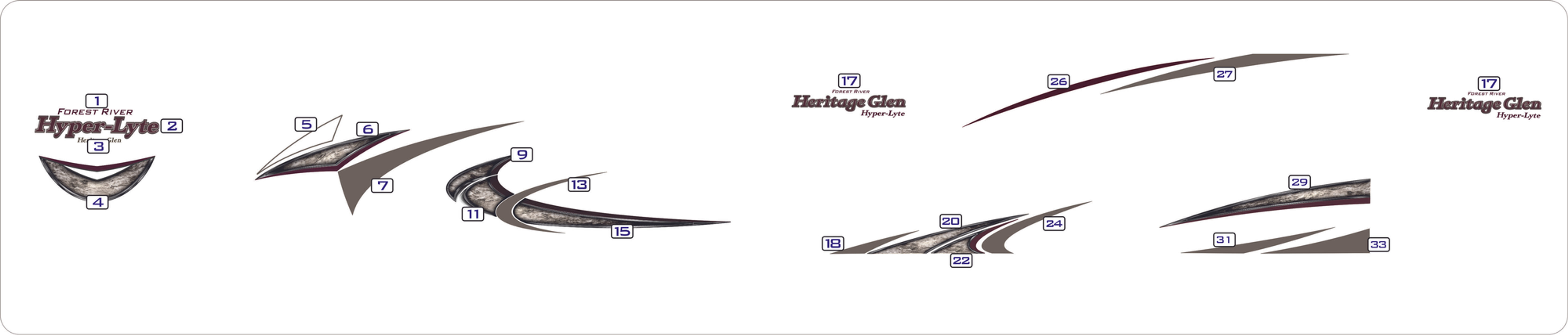 2018 Heritage Glen Travel Trailer RV Decals & Graphics