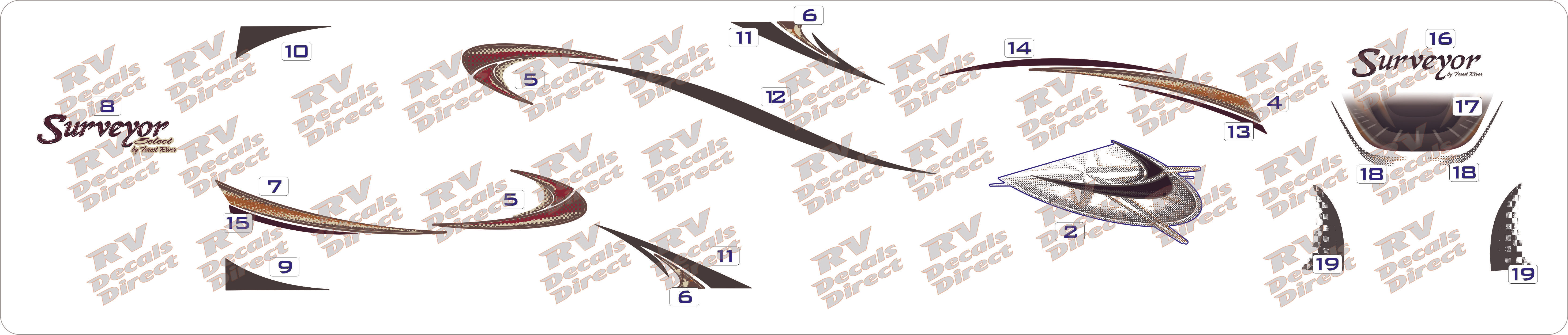 COMPLETE DECAL KIT (2013 Surveyor 5th Wheel)