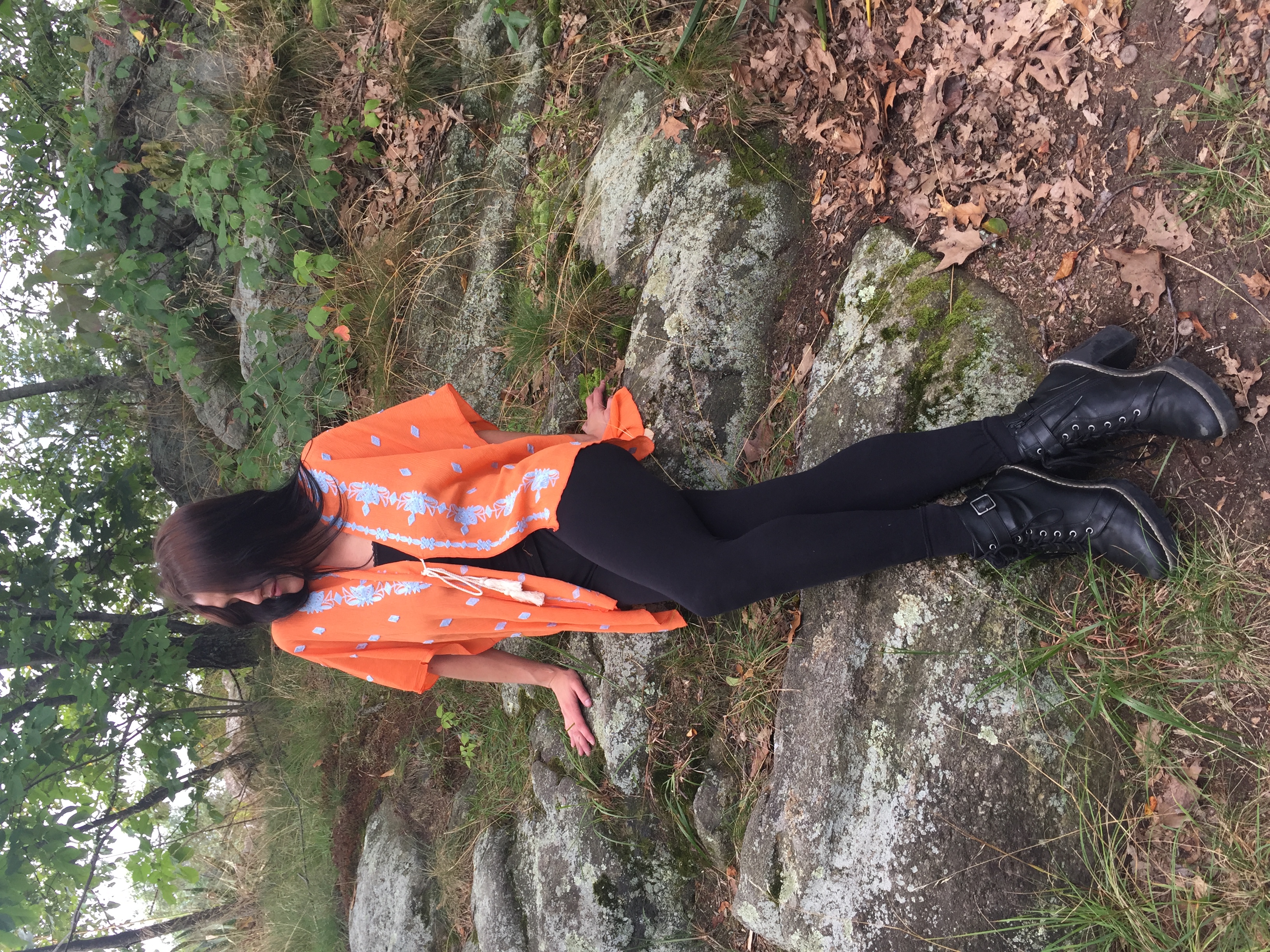 Embroidered Vest Orange