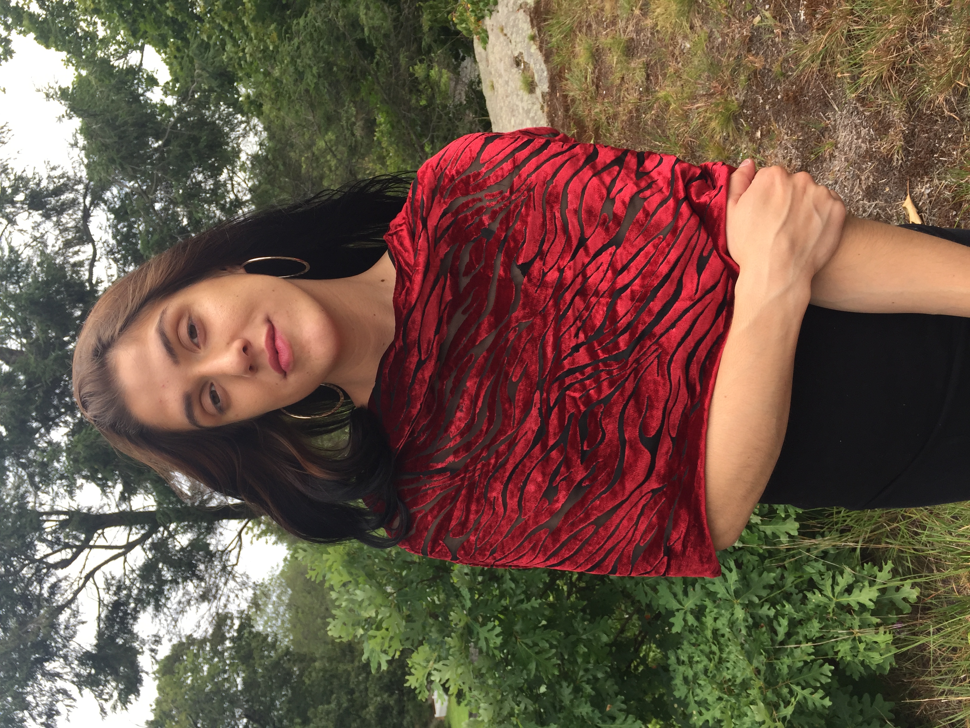 Velvet Scarf Red