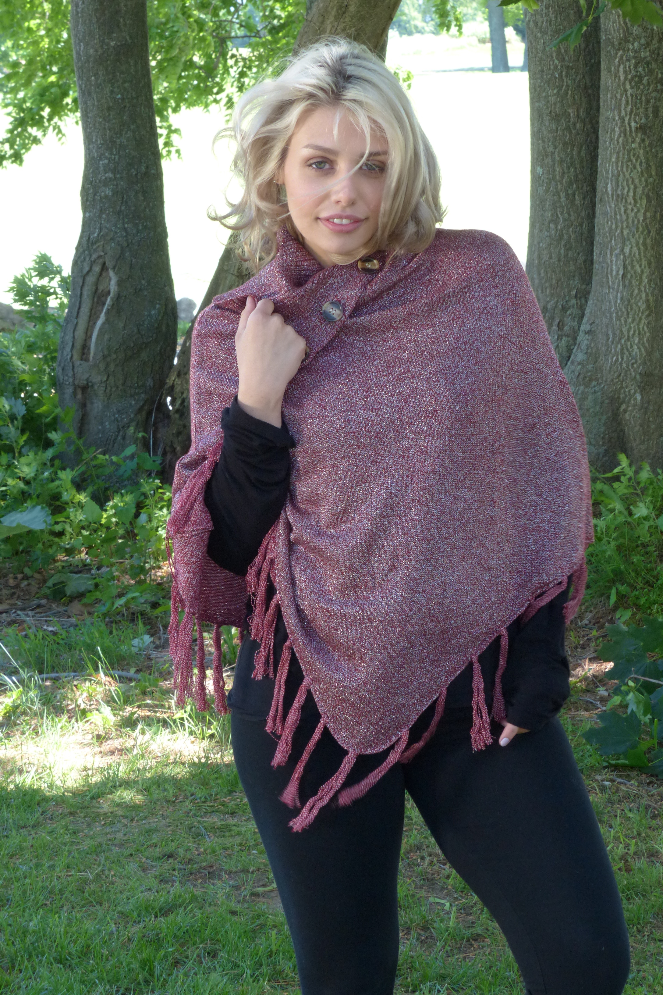 Sparkle Button Poncho