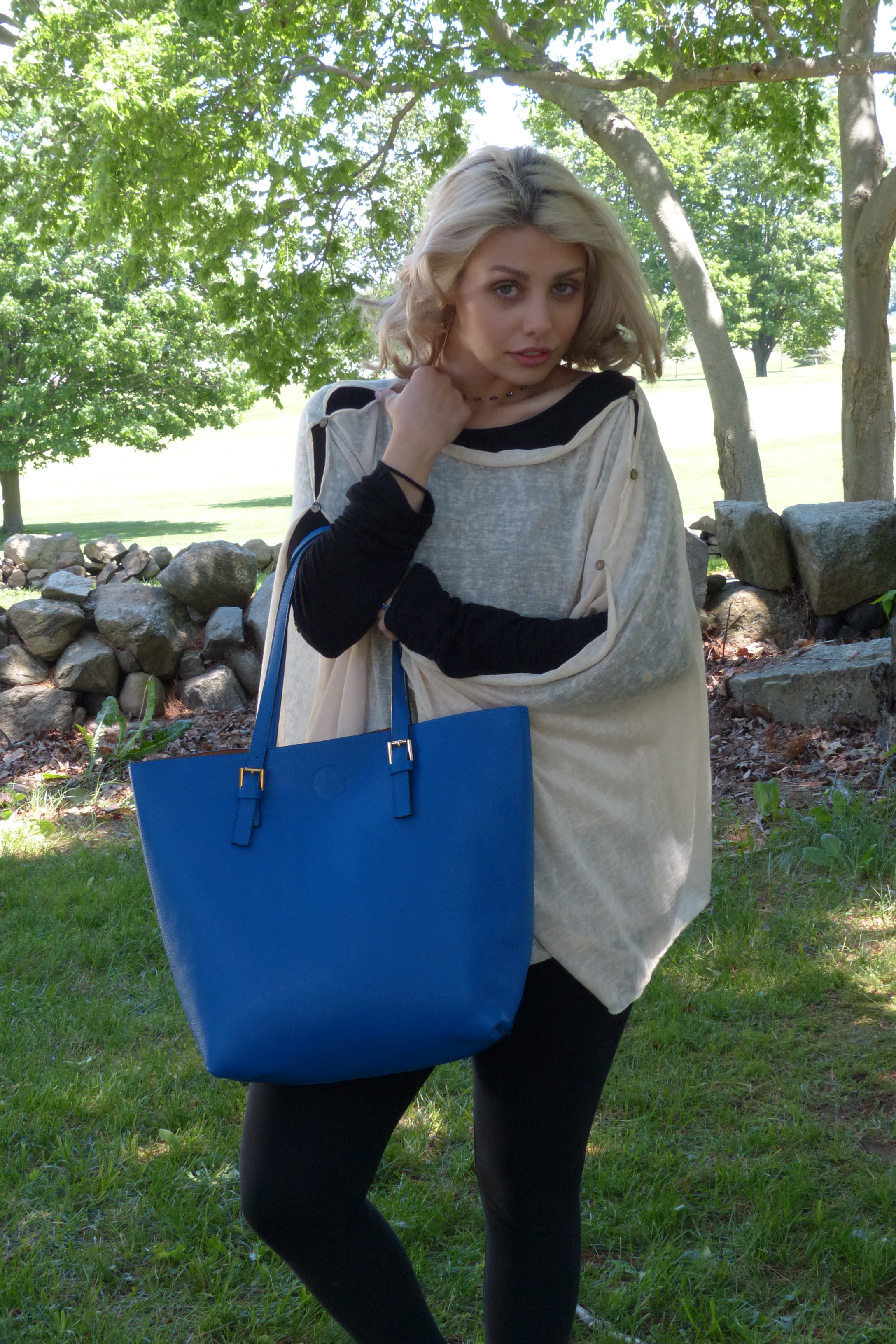 Solid Button Tunic: Cashmere Feel