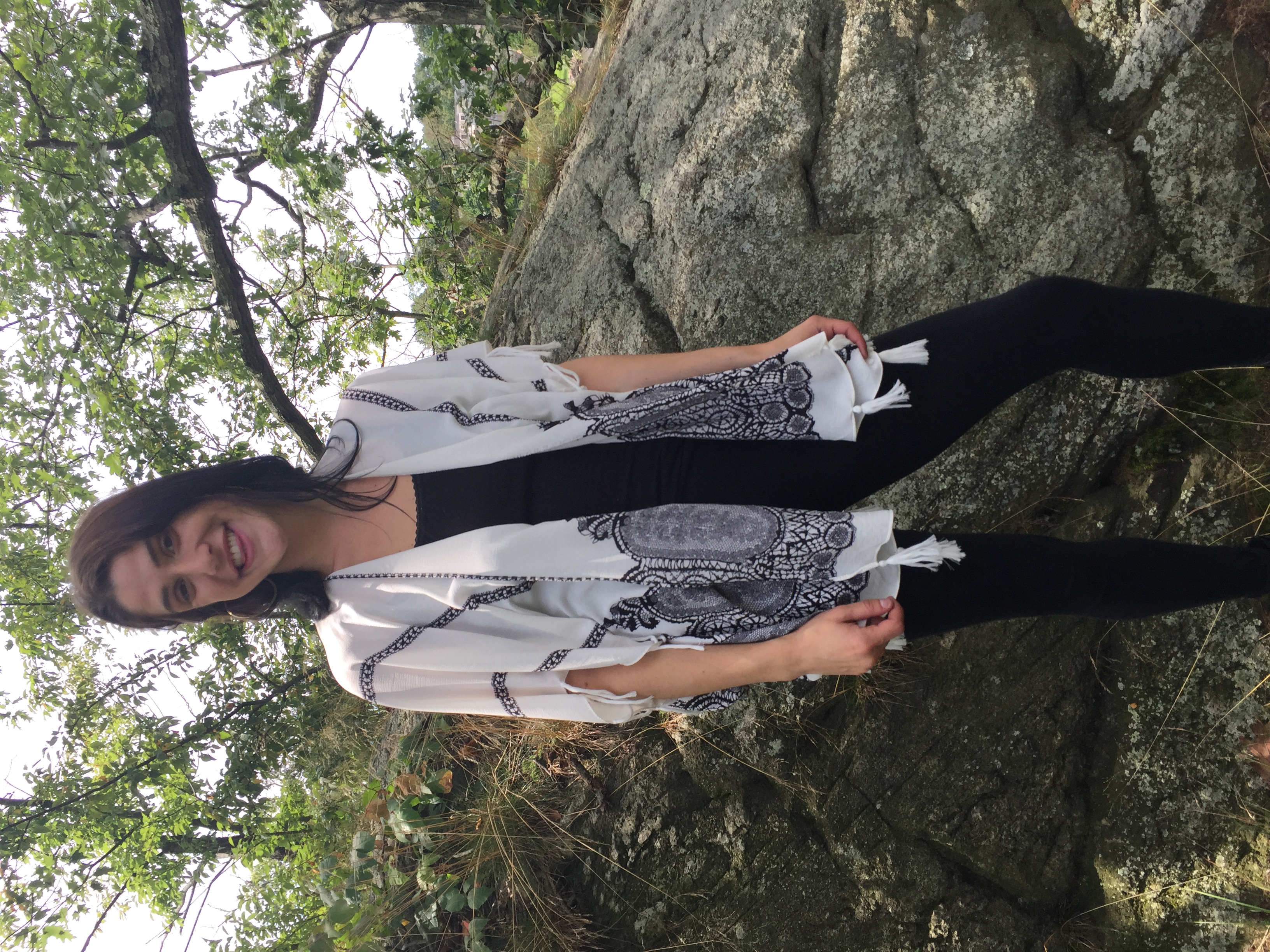 Fringe Vest White Paisley