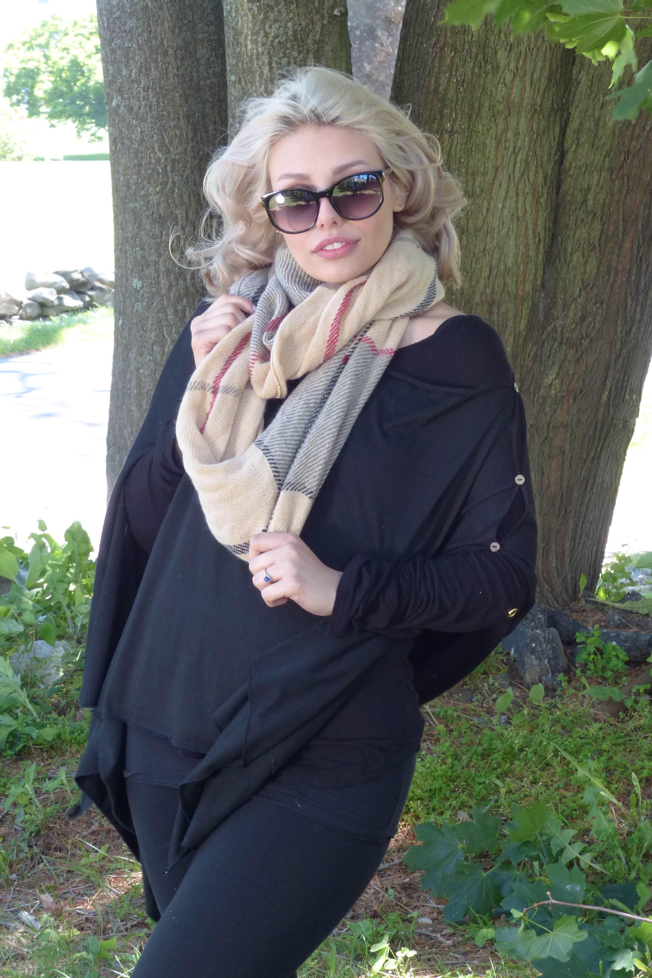 Solid Button Tunic: Soft Feel