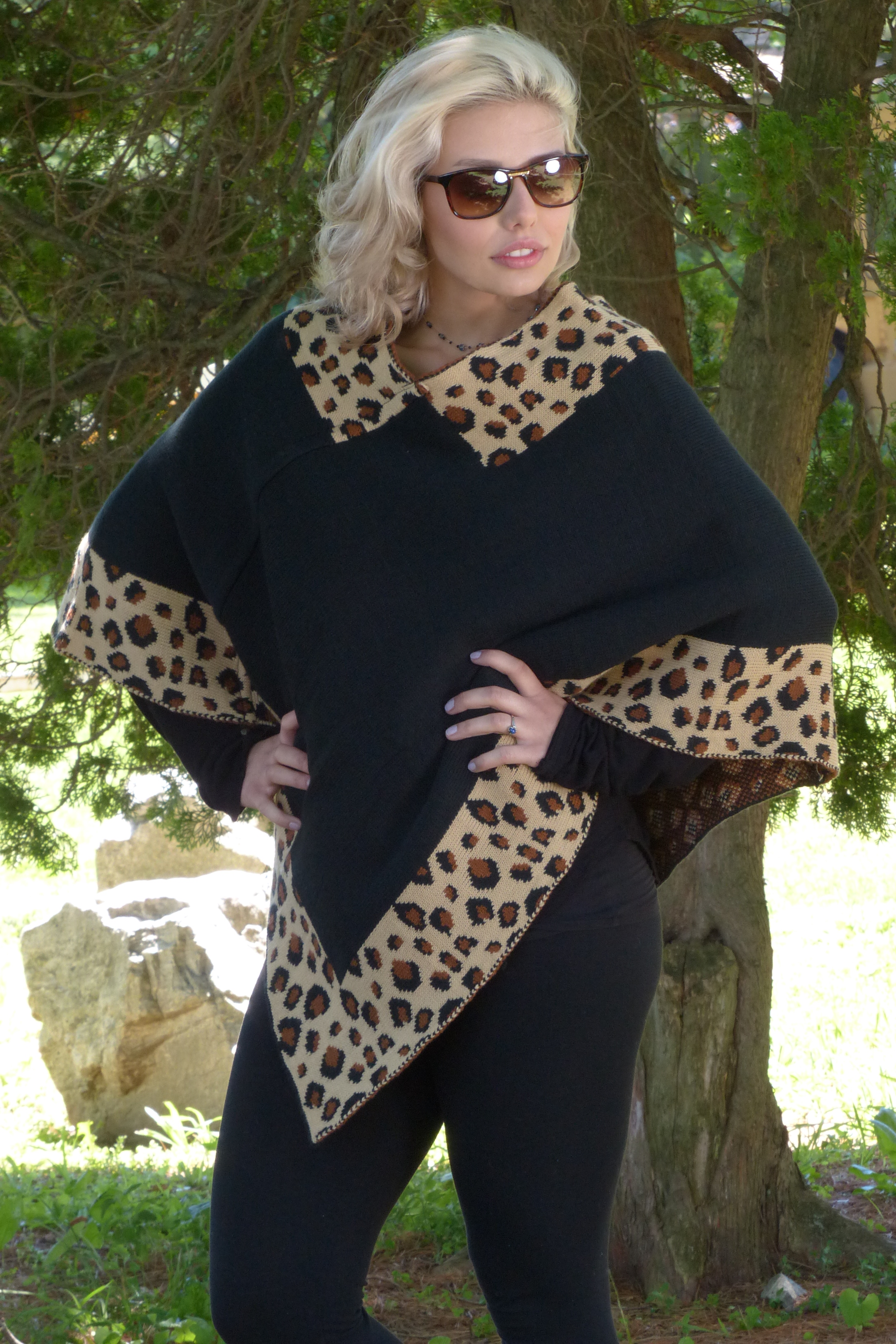 Animal Trim Poncho