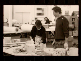 Sique and Andy Spence working hard to make as many prints as possible in 1989. Photo: © 1989 Richard Tullis