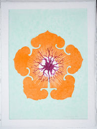 ECH05013 | Emily Cheng 2005 Monoprint Tullis SB handmade 32" x 24" Printed on the Lake Erie Directomat Hydraulic platen press 600 tons Styrene+Aluminum, printing plates impression 28" x 20"