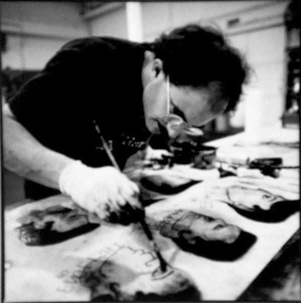 Sam Messer at work in the Tullis Workshop © 1989 Richard Tullis