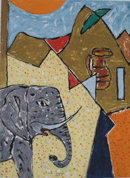 IS185006 | Italo Scanga 1985_monotype handmade 30"x24"
