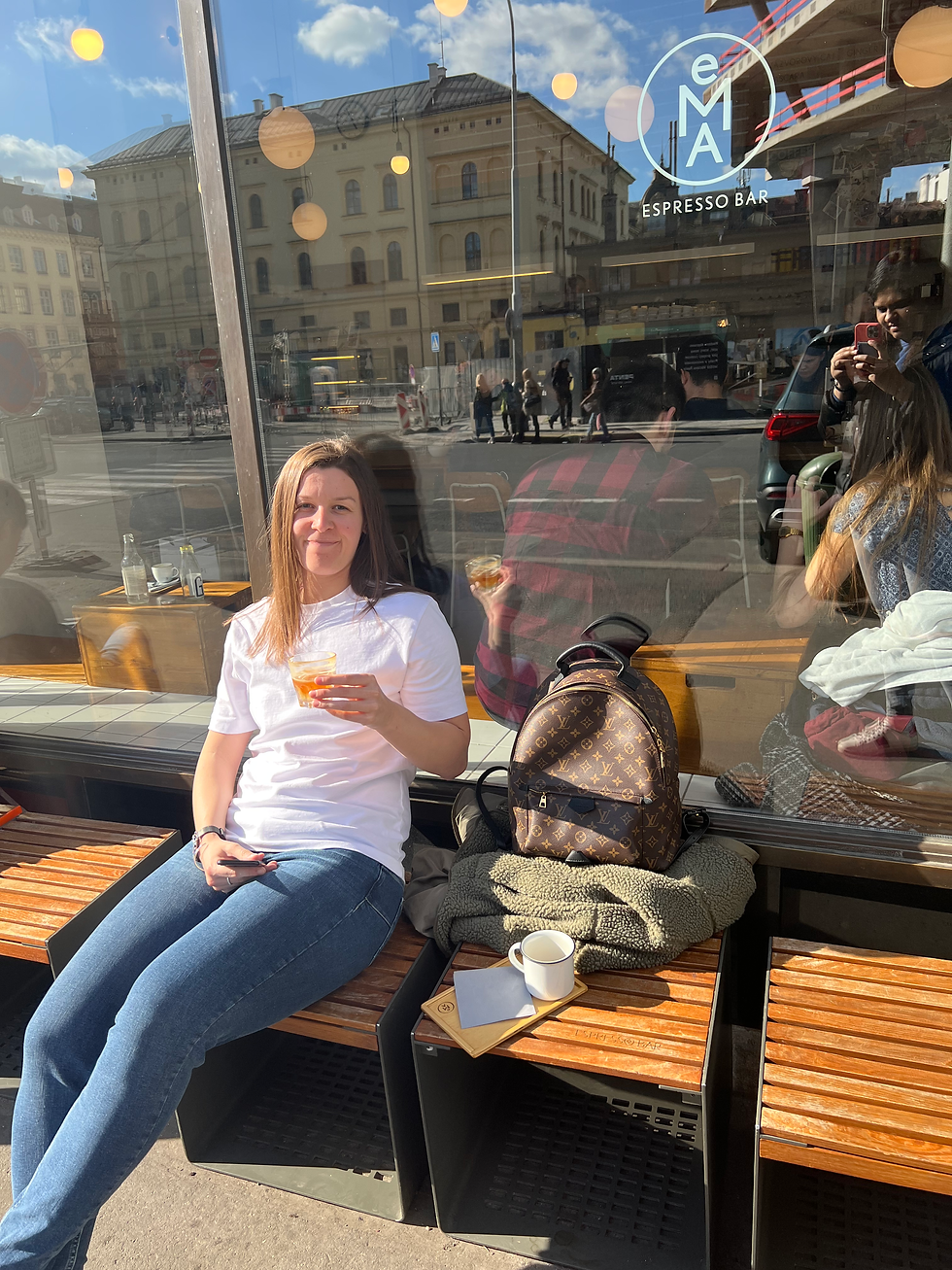 This is my generous friend happily enjoying her espresso tonic.