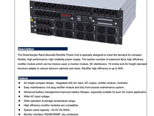 Likeretter / Rectifier | 19” Rack Mounted Rectifier Power Unit, 4U(with 2x AC input modules)  |  | Leveres av Dekant i Norge | 98K216-540-005-01