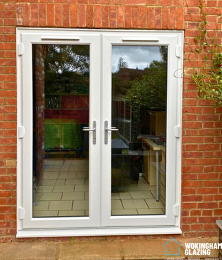 Profile 22 white uPVC French doors, installed in Wokingham
